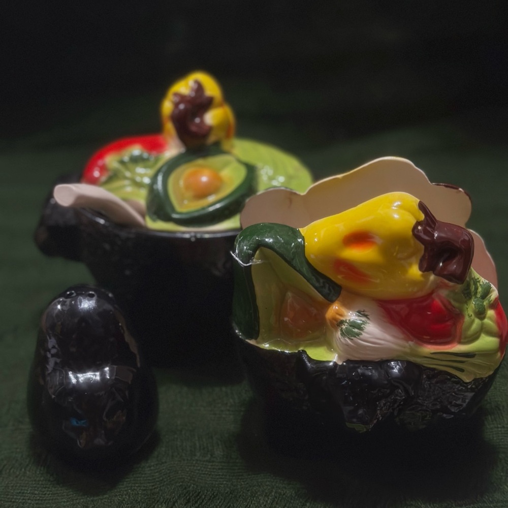 Vibrant Ceramic Fruit and Vegetable Set